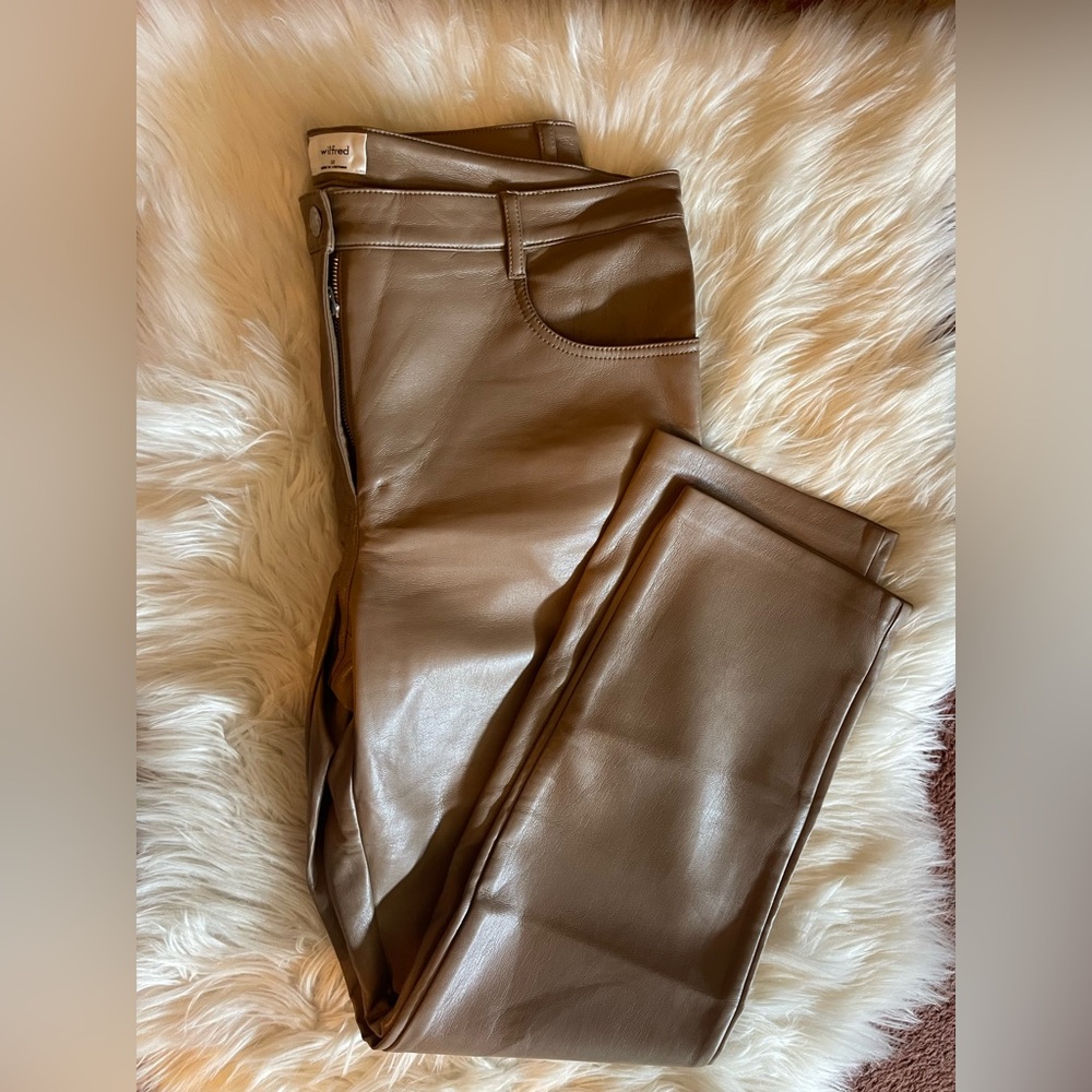 Wilfred Brown Faux Leather Pants